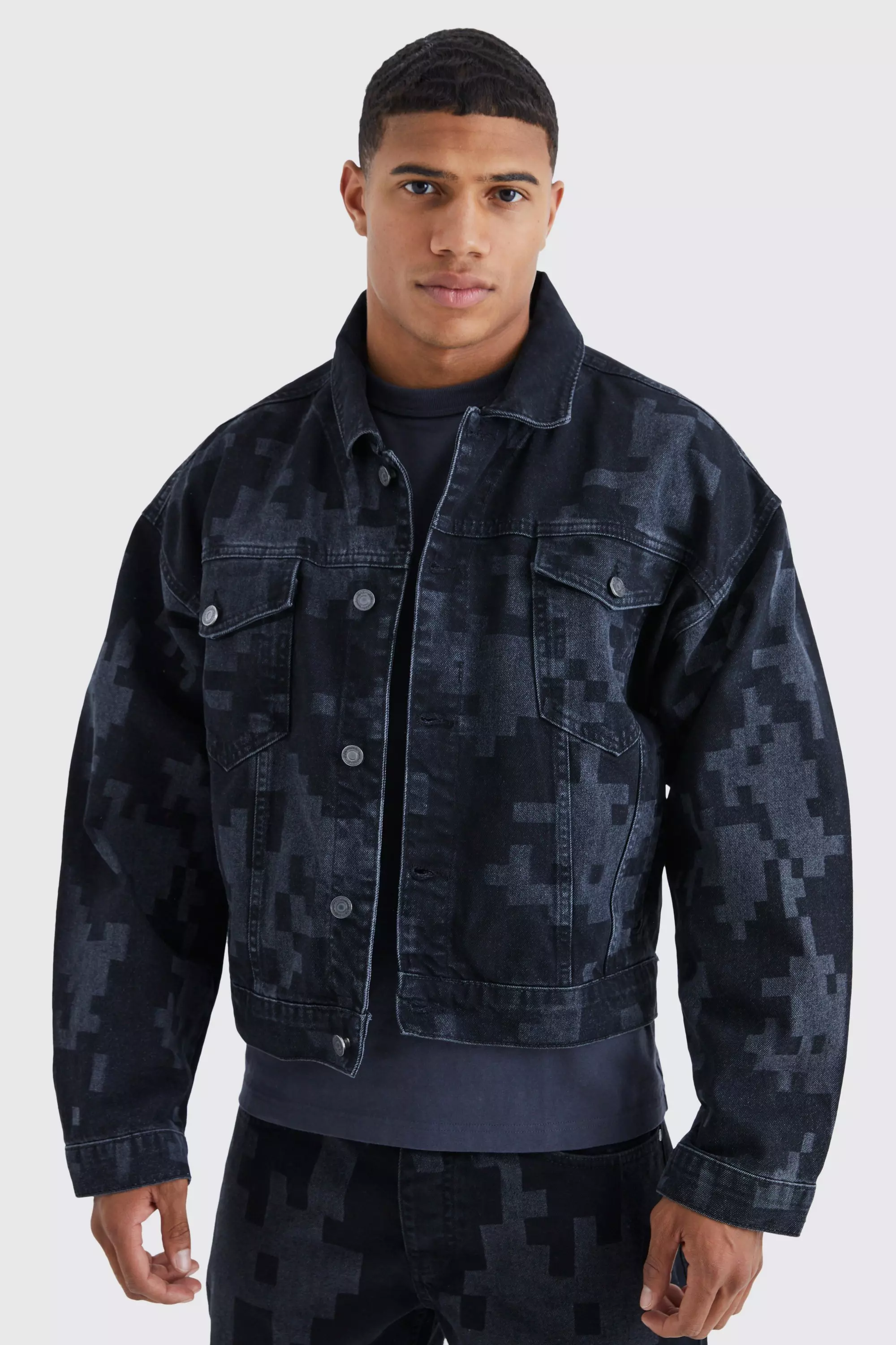 Black camo jean store jacket